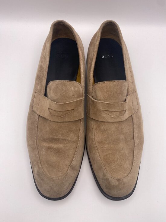 Hugo Boss Men\'s Italian-Made Suede Loafers With Penny Trim Sz 8 main image 5